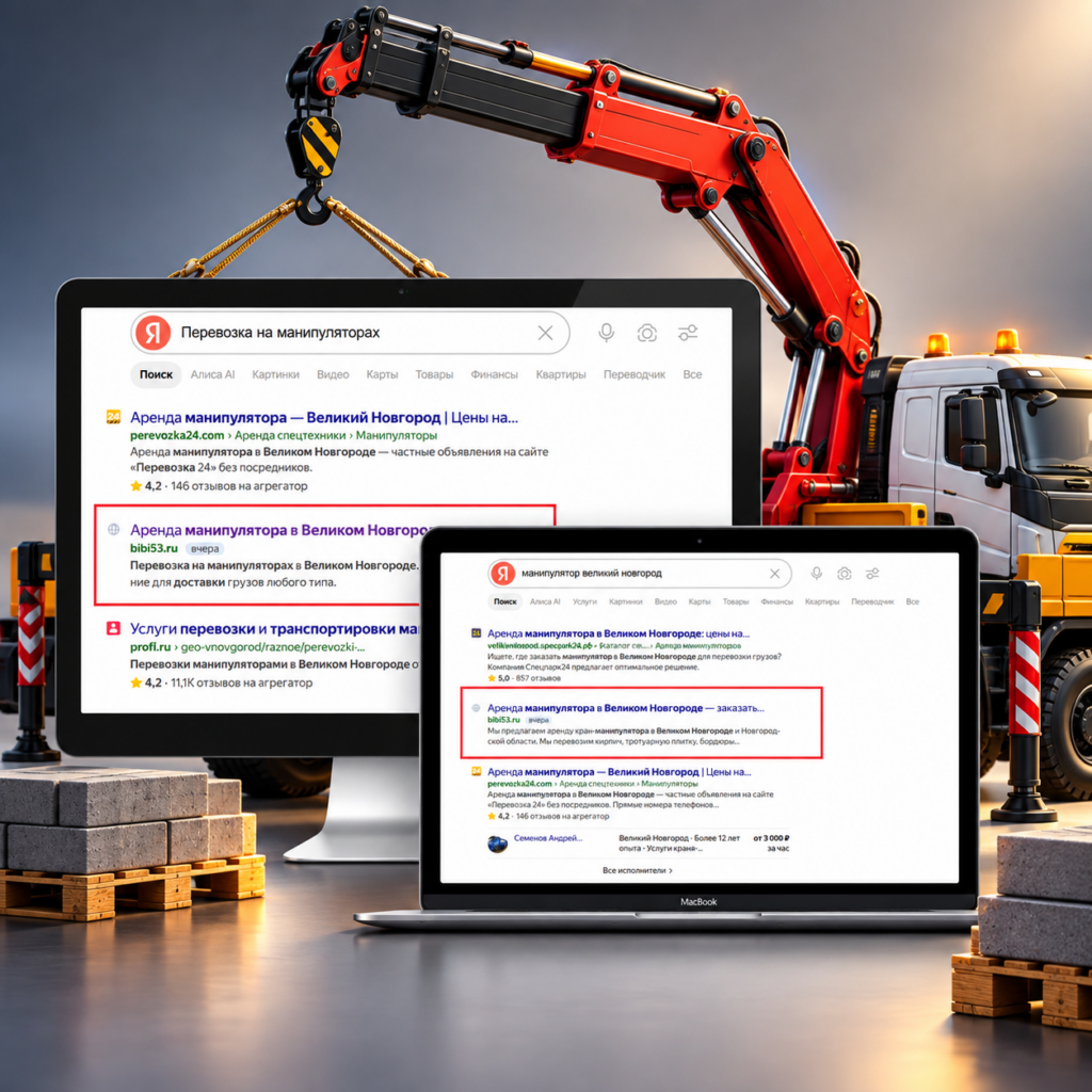 SEO-продвижение сайта аренды манипулятора