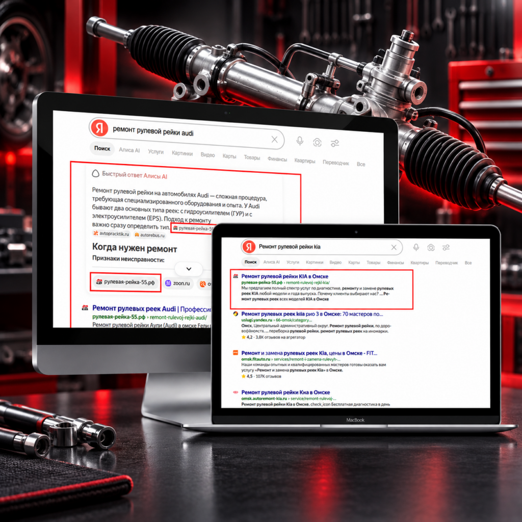 SEO-продвижение сайта по ремонту рулевых реек